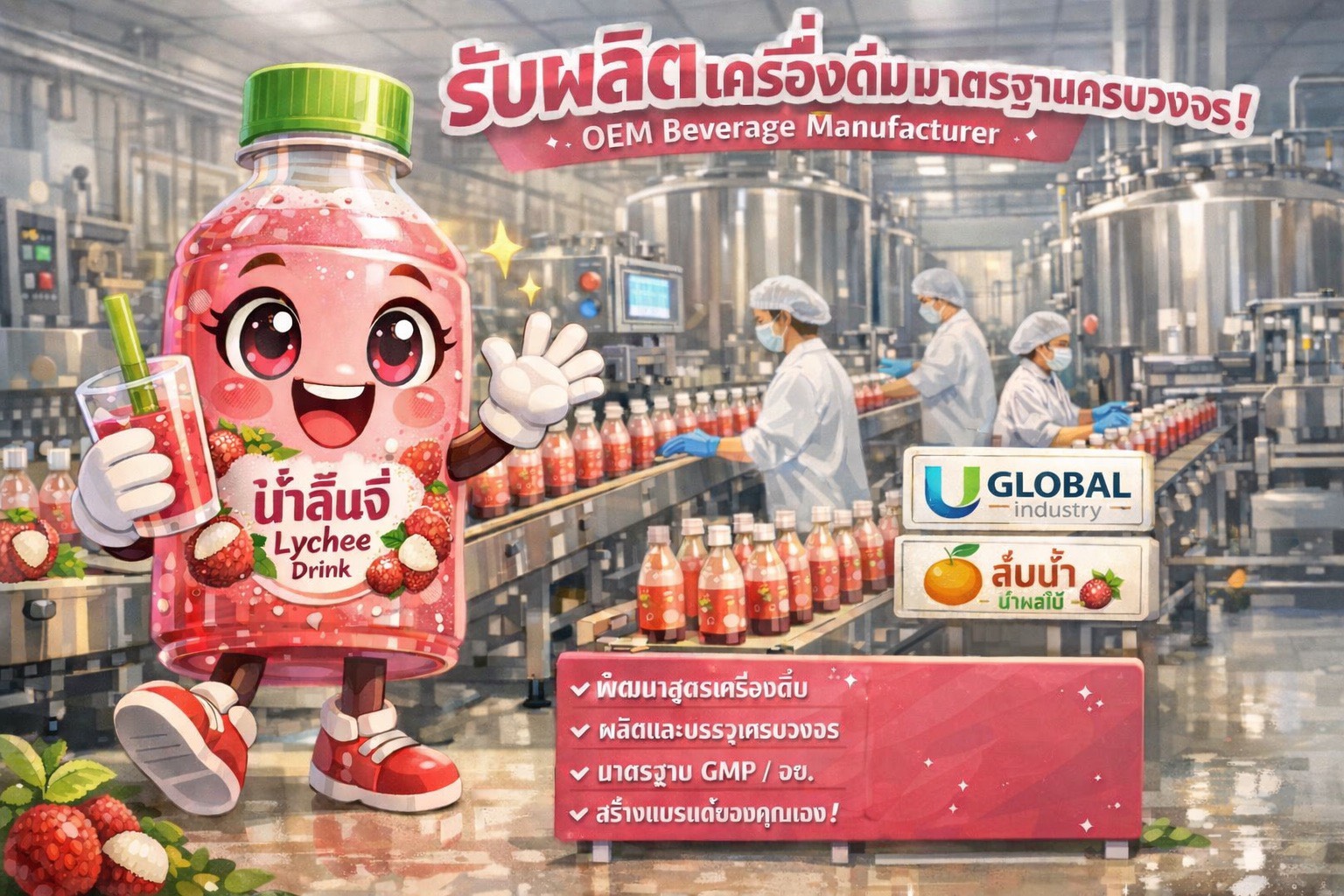 รับผลิตเครื่องดื่ม มาตรฐานครบวงจร